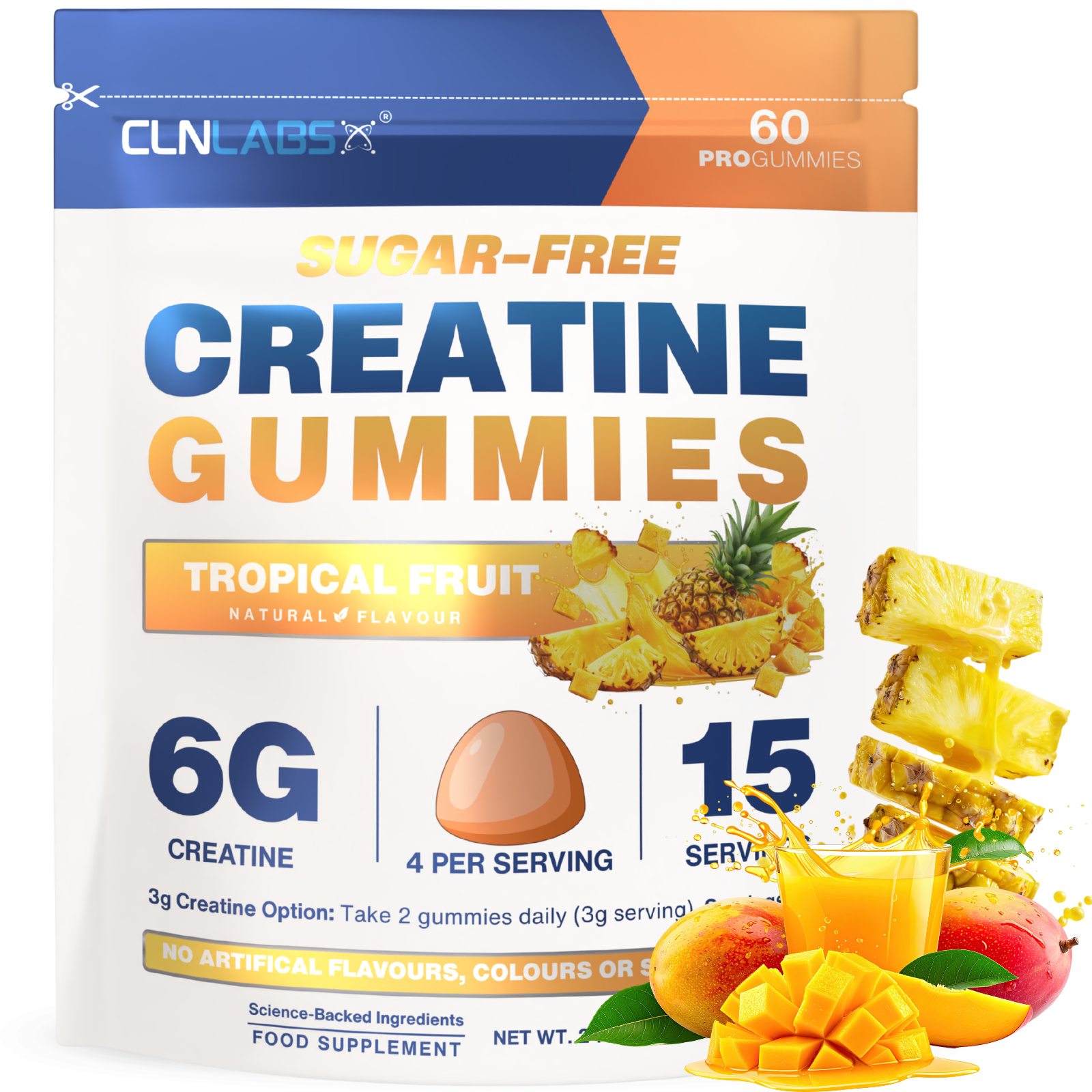 Creatine Monohydrate Gummies | 60 Gummies (15 x 6g servings)