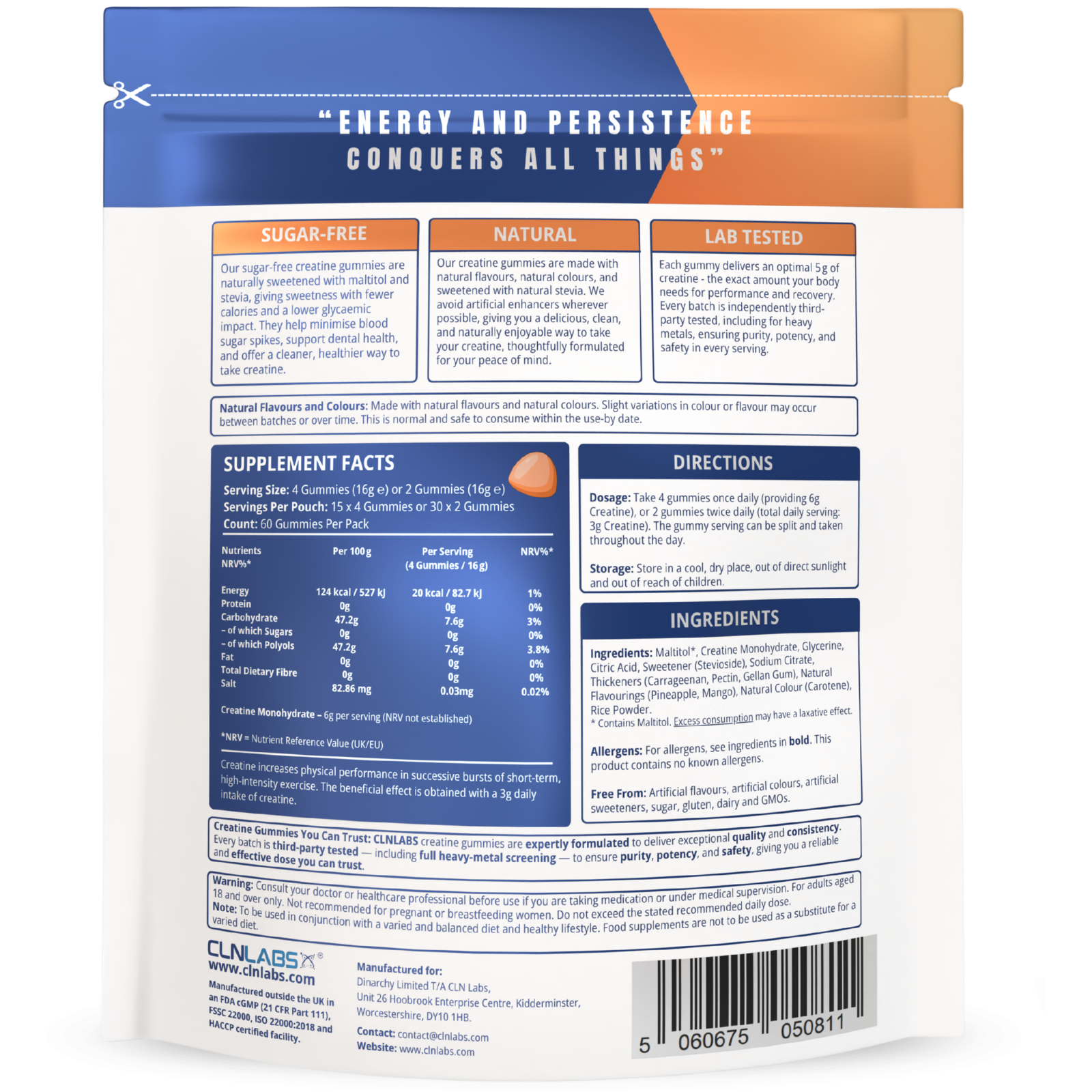 Creatine Monohydrate Gummies | 60 Gummies (15 x 6g servings)