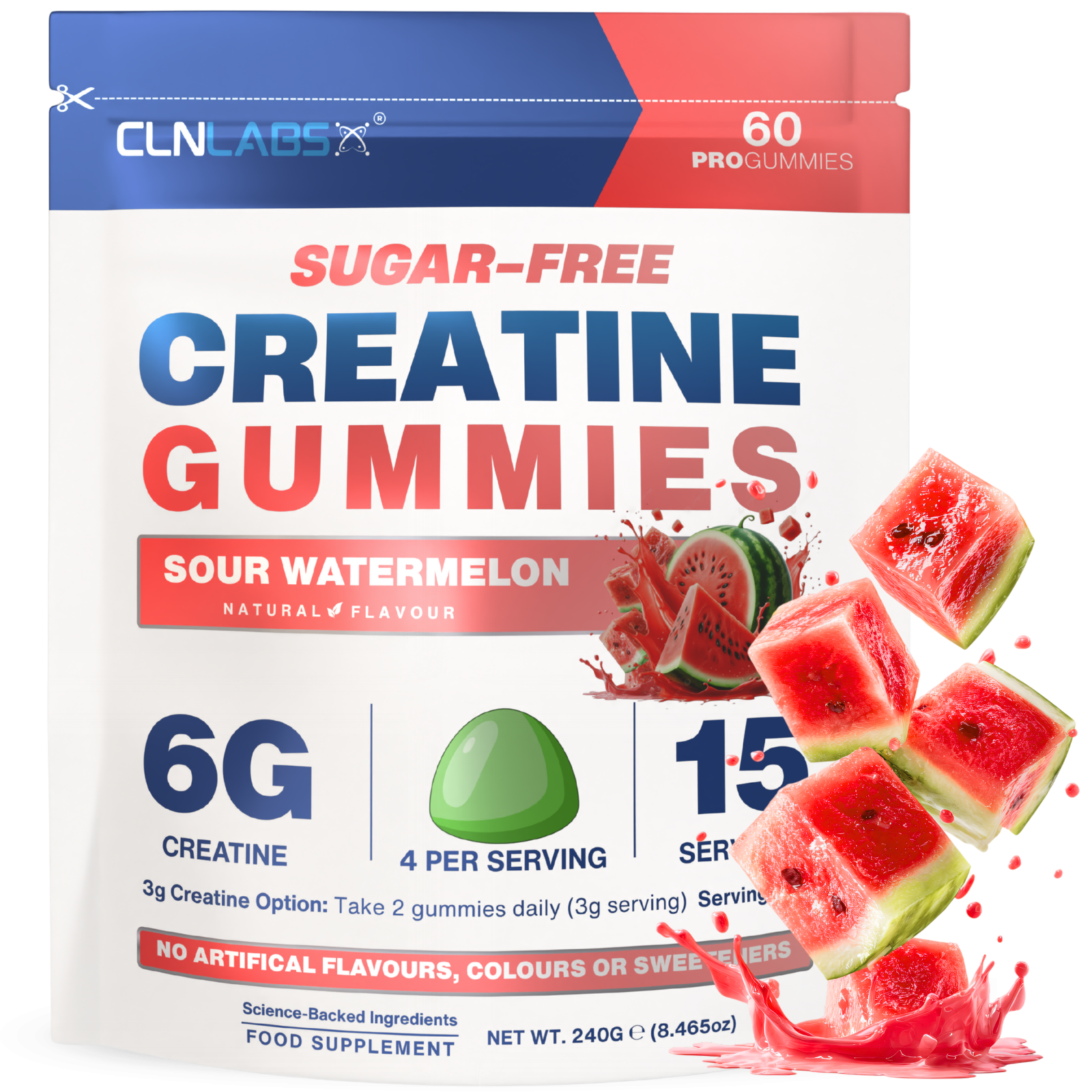 Creatine Monohydrate Gummies | 60 Gummies (15 x 6g servings)