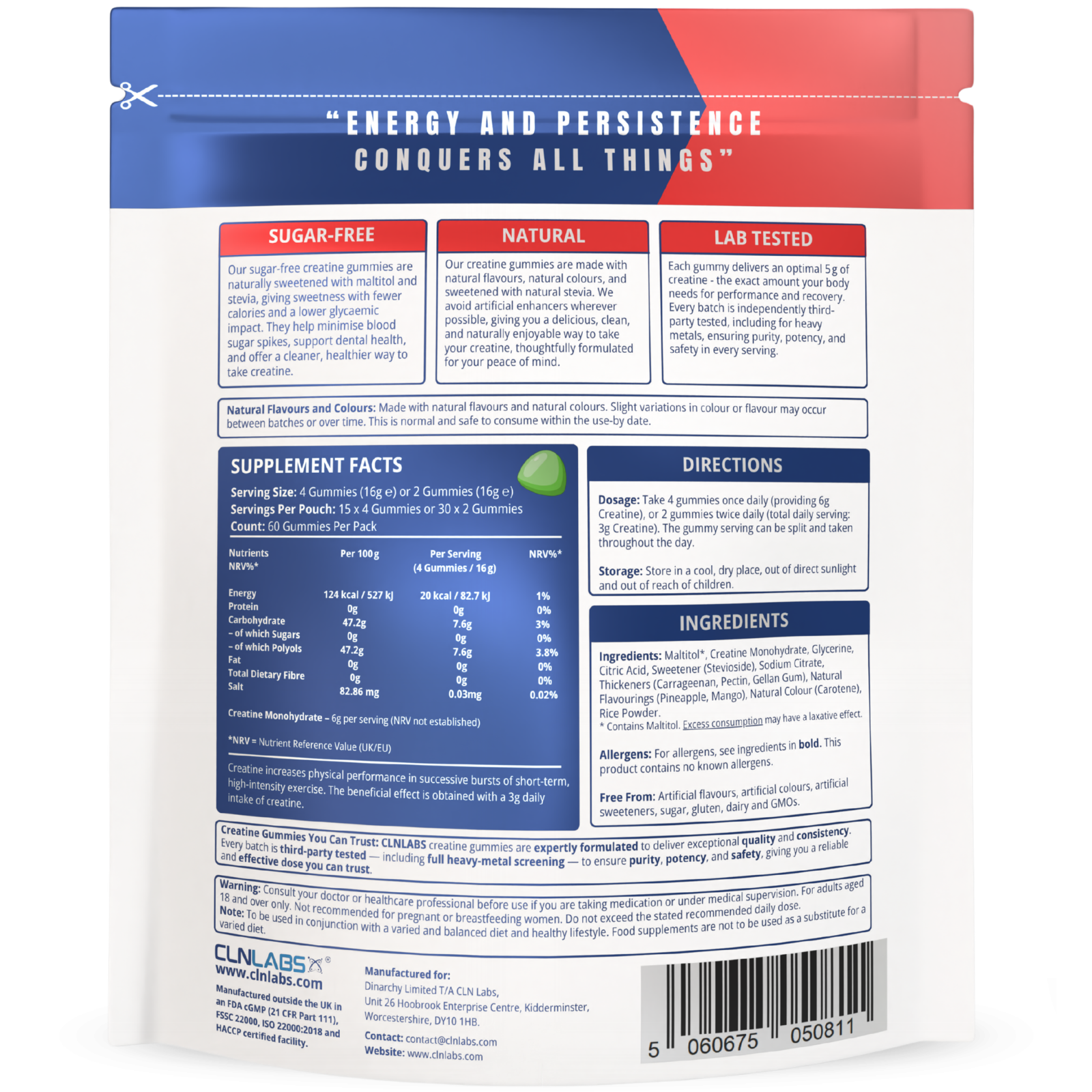 Creatine Monohydrate Gummies | 60 Gummies (15 x 6g servings)