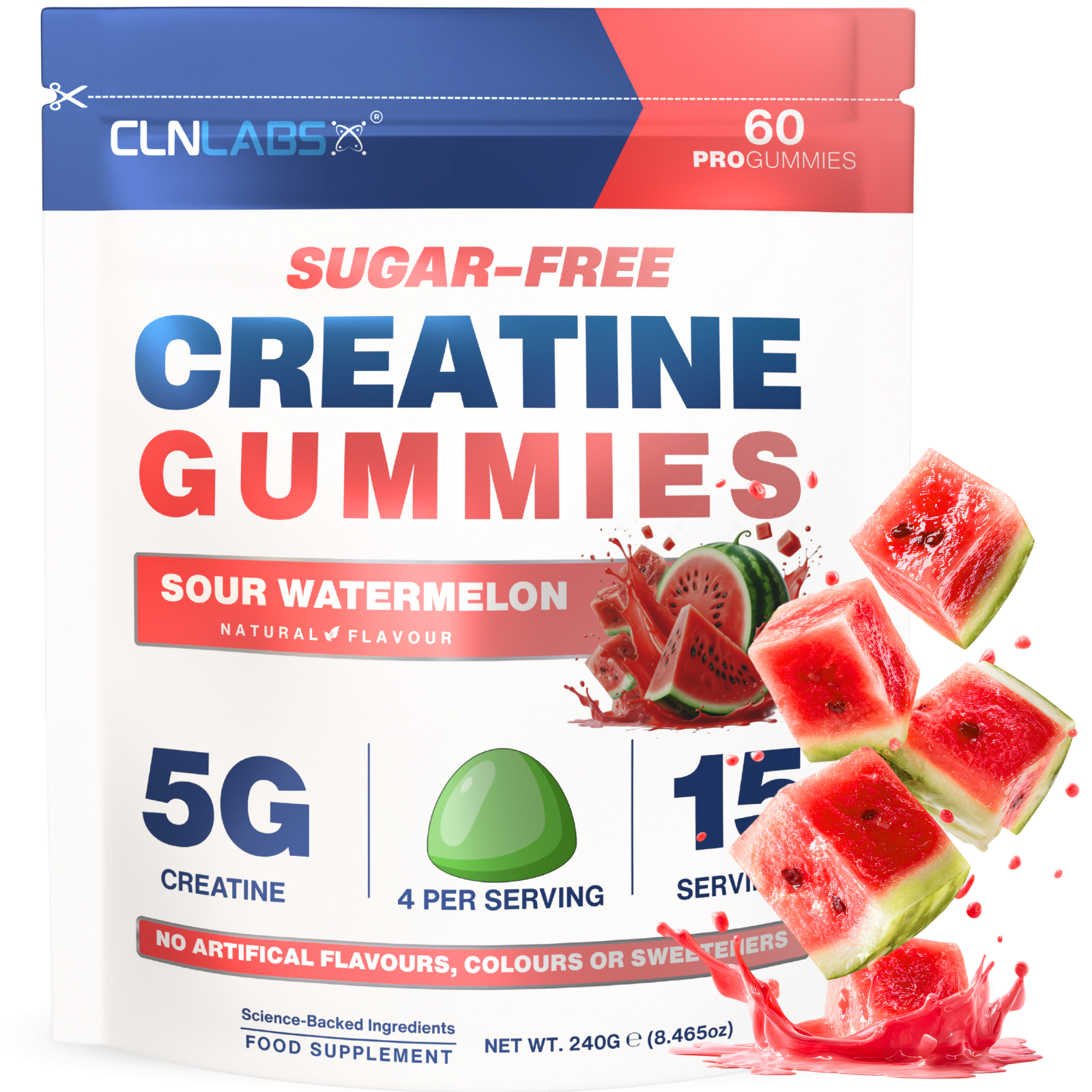 Creatine Monohydrate Gummies | 60 Gummies (15 x 5g servings)
